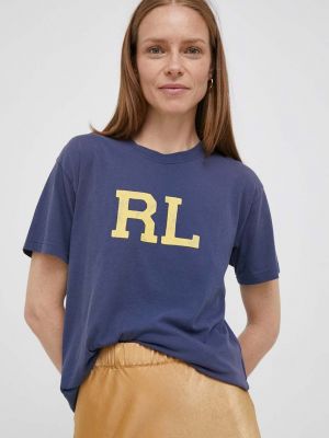 Bombažna polo majica Polo Ralph Lauren modra