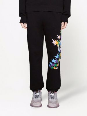 Sportovní kalhoty s potiskem s hvězdami Gucci černé