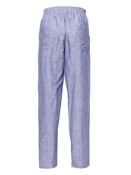 Lněné kalhoty Fedeli modré