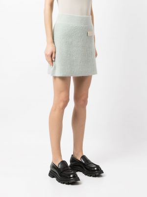 Pletené mini sukně Onefifteen zelené