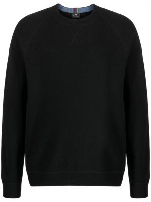 Sweter z wełny merino w paski Ps Paul Smith czarny