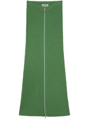 Puzdrová sukňa na zips Jil Sander zelená