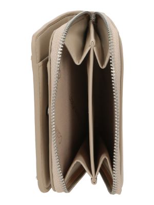 Peňaženka na zips Calvin Klein béžová