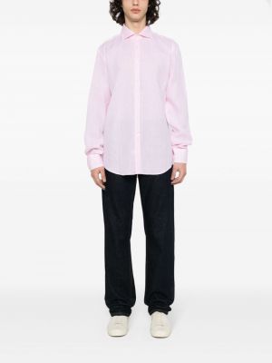 Lininė marškiniai Canali rožinė