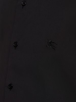 Bavlnená slim fit priliehavá košeľa Burberry čierna
