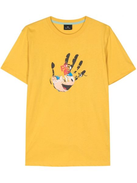 Памучна тениска с принт Ps Paul Smith жълто