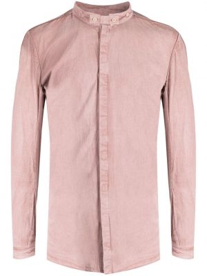 Βαμβακερό πουκάμισο με όρθιο γιακά Boris Bidjan Saberi ροζ
