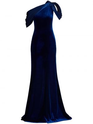 Zamatové večerné šaty Tadashi Shoji modrá