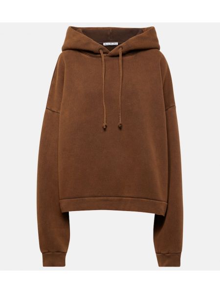 Bomull hoodie Acne Studios brun