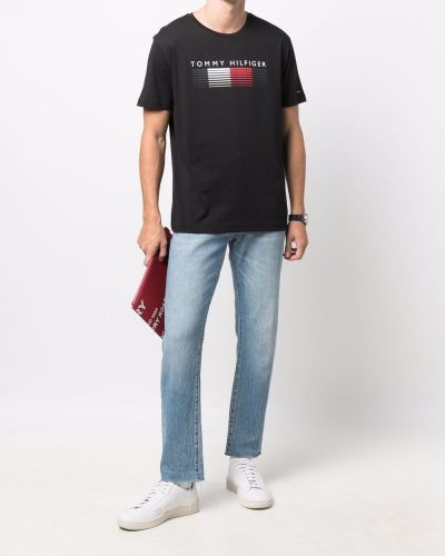 Camiseta con estampado Tommy Hilfiger negro