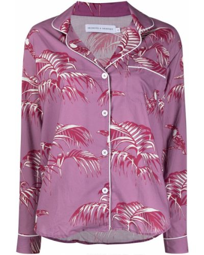 Pijama de flores con estampado Desmond & Dempsey violeta