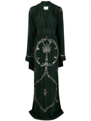 Večerna obleka s kristali Johanna Ortiz zelena