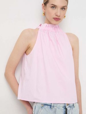 Памучна блуза Pinko розово