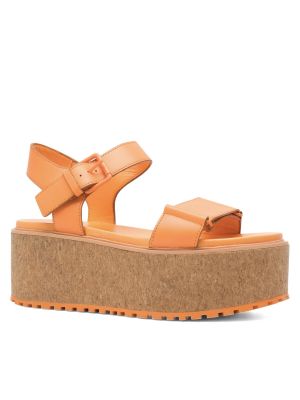 Kožené sandále Lasocki oranžová