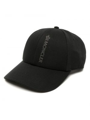 Cappello con visiera con stampa Moncler nero