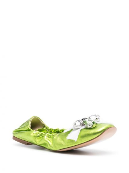 Pantofi din piele Casadei verde