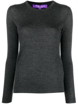 Кашмирен пуловер с кръгло деколте Ralph Lauren Collection сиво