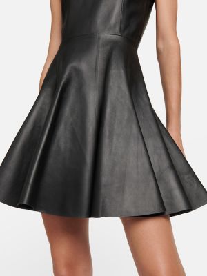 Δερμάτινη φόρεμα Alaia μαύρο