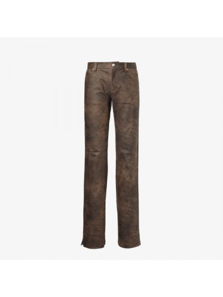 Кожаные прямые брюки из искусственной кожи Misbhv коричневые