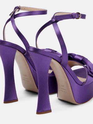 Sandales en satin à plateforme Miu Miu violet
