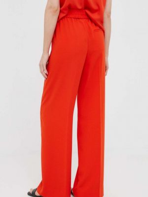 Kalhoty s vysokým pasem Calvin Klein oranžové