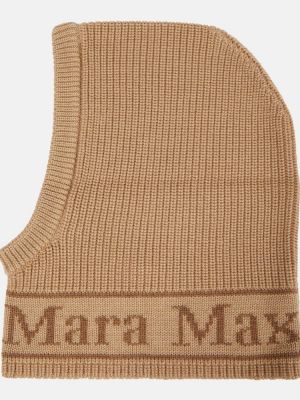 Hnědý vlněný čepice Max Mara
