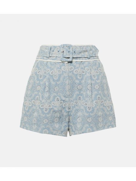 High waist shorts aus baumwoll Veronica Beard blau