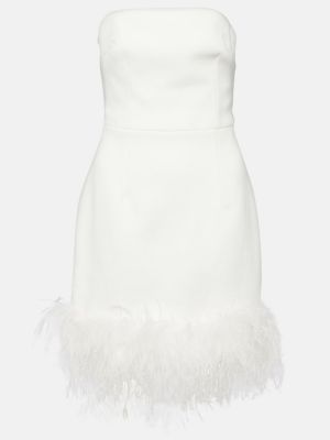 Mini vestido con plumas de plumas Rebecca Vallance blanco