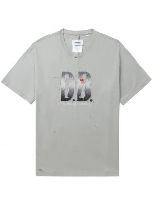 T-shirt brodé en coton Doublet gris