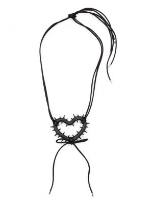 Ogrlica z vzorcem srca Hugo Kreit črna