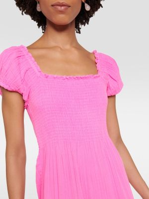 Βαμβακερή μάξι φόρεμα Loveshackfancy ροζ