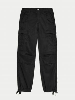 Kalhoty z lyocellu Marks & Spencer černé