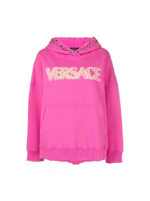 Bluza z kapturem Versace różowa