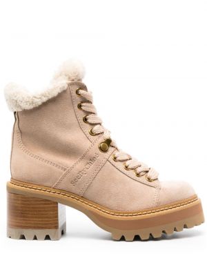 Wildleder ankle boots See By Chloé beige