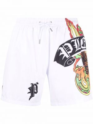 Trykt shorts Philipp Plein hvit