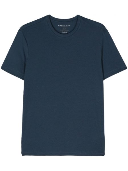 Kokvilnas t-krekls Majestic Filatures zils