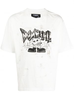 Тениска с принт Domrebel бяло