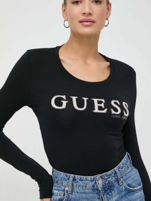 Блуза с дълъг ръкав Guess черно