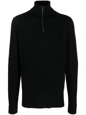 Вълнен пуловер с цип Calvin Klein черно