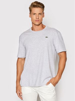 Priliehavé tričko Lacoste sivá