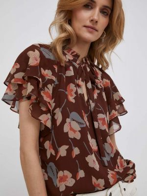 Bluza s cvjetnim printom s printom Lauren Ralph Lauren smeđa