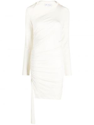 Asimetrična koktejl obleka Off-white bela