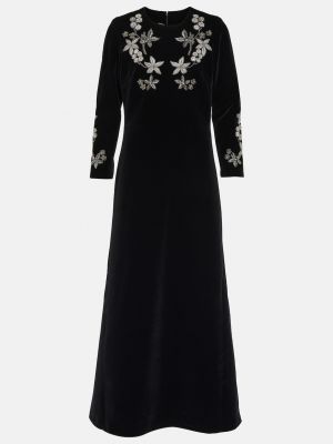 Бархатное платье миди с декором dushi Dodo Bar Or черный