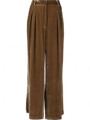 Žametne hlače iz rebrastega žameta Ulla Johnson rjava