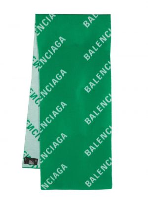 Μάλλινος κασκόλ με σχέδιο Balenciaga πράσινο