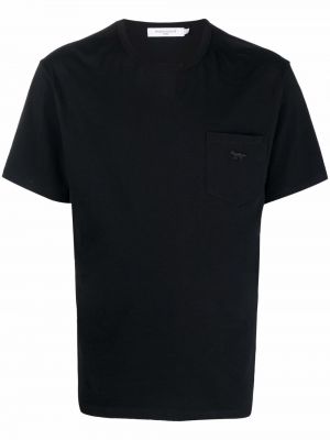 Tričko s kulatým výstřihem Maison Kitsuné černé