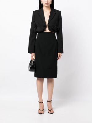 Vlněné pouzdrová sukně Chanel Pre-owned černé