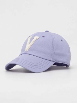 Памучна шапка с козирки с апликация Vans виолетово