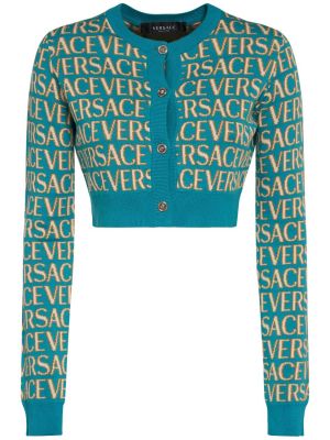 Cardigan en tricot en jacquard Versace