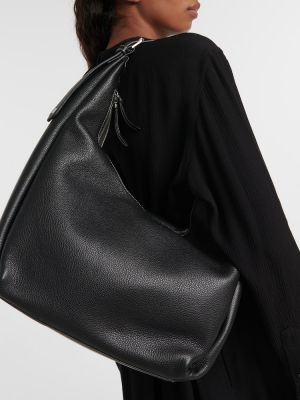 Δερμάτινη τσάντα shopper Toteme μαύρο